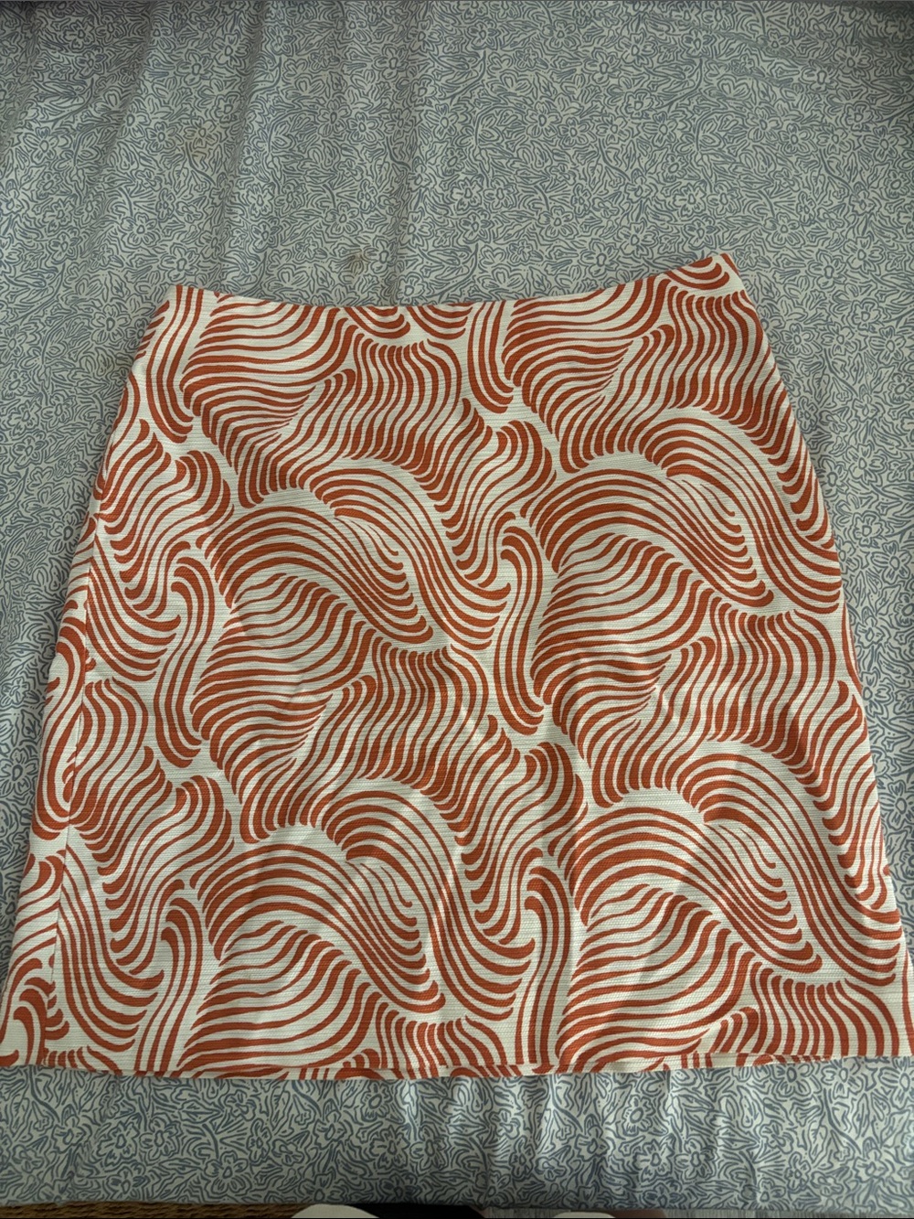 Ann Taylor Women's Orange Wave-Print A-Line Skirt